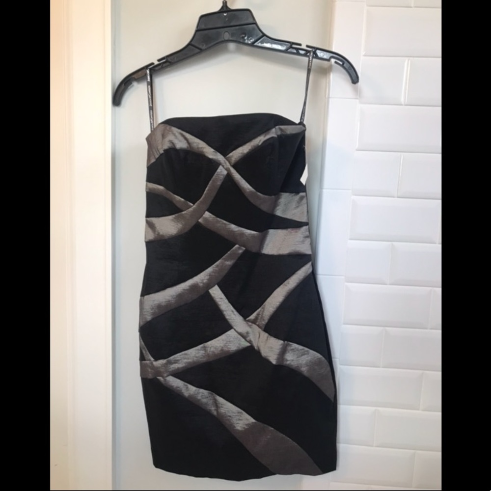 Strapless black and gray mini Dress